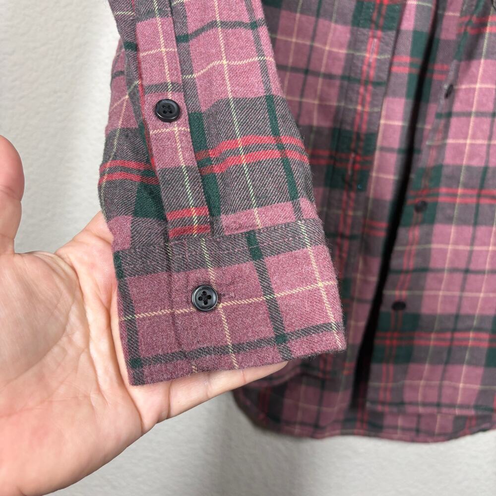 Madewell Womens Size XXS Classic Fit Flannel Button Up Shirt Purple Plaid Cotton - Picture 5 of 8